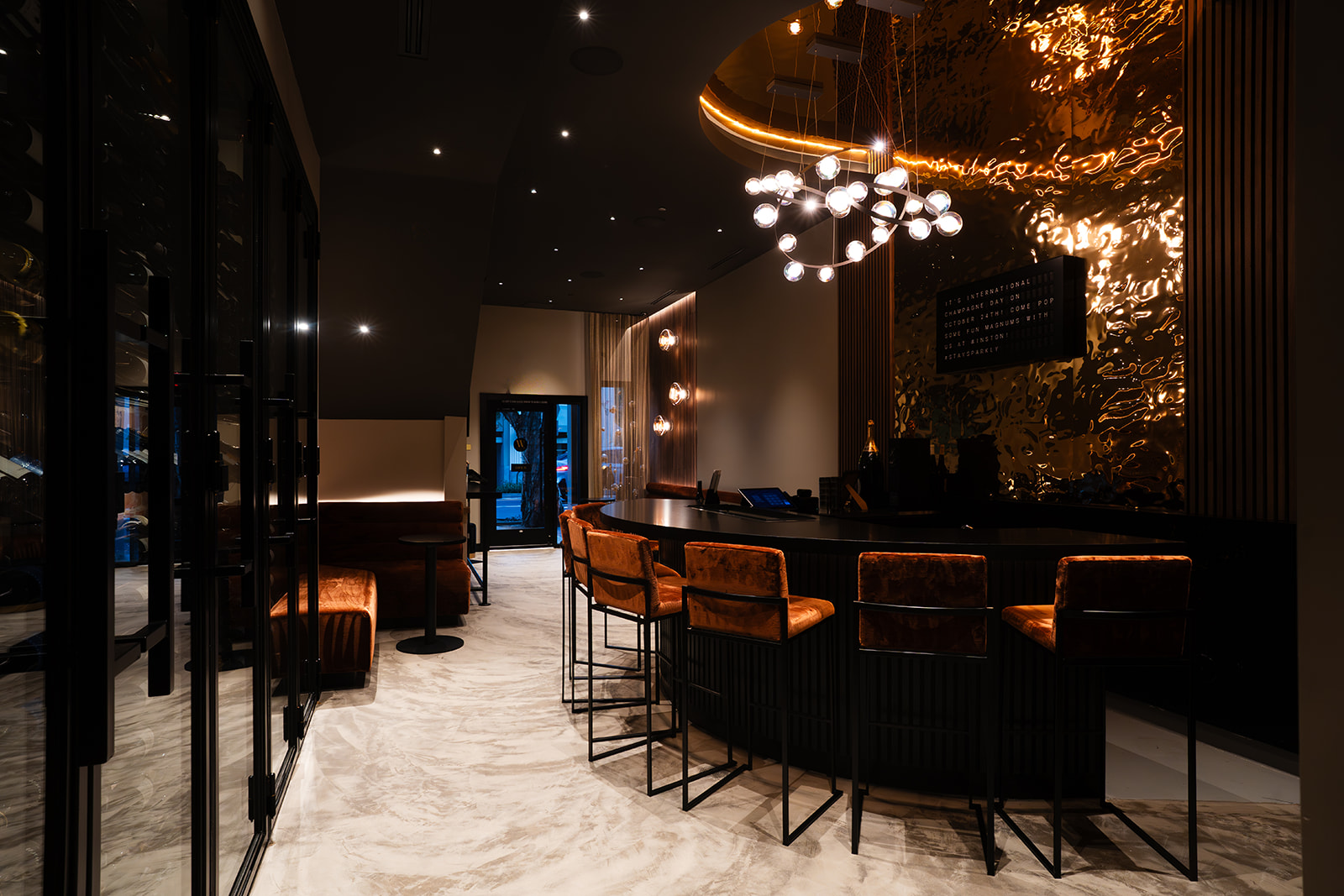 Architecture interior with dramatic lighting