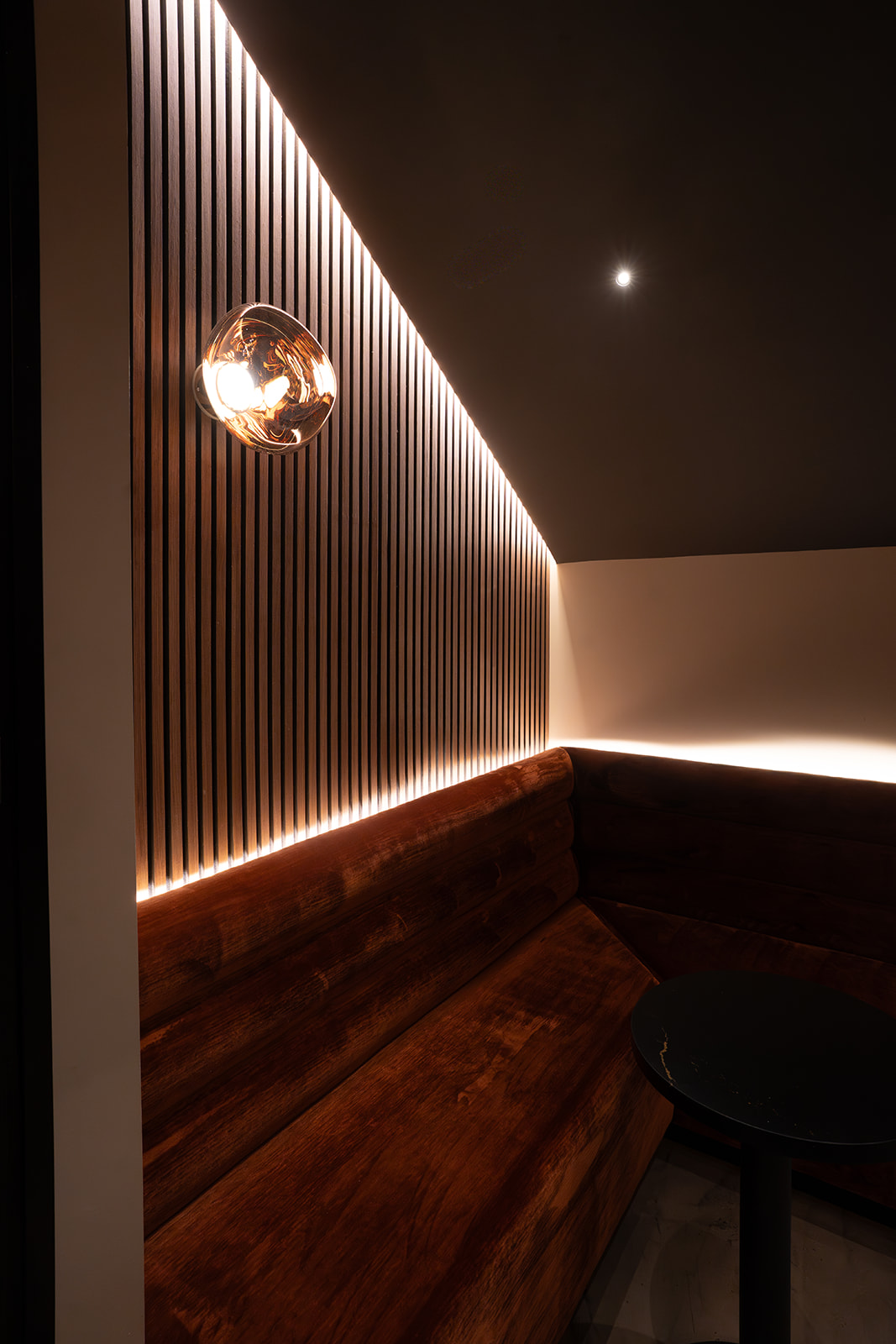Architectural detail with warm lighting